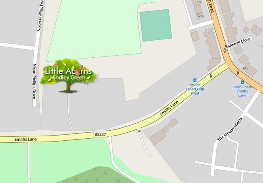 Little Acorns Nursery is at 74 Smiths Lane, Hindley Green, Wigan WN2 4XR.