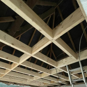 The new ceiling structure being built upstairs.