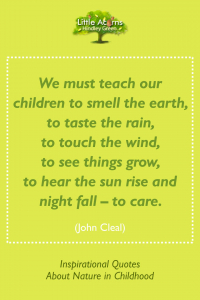 Inspiring quote about the need to teach children to care about the world.
