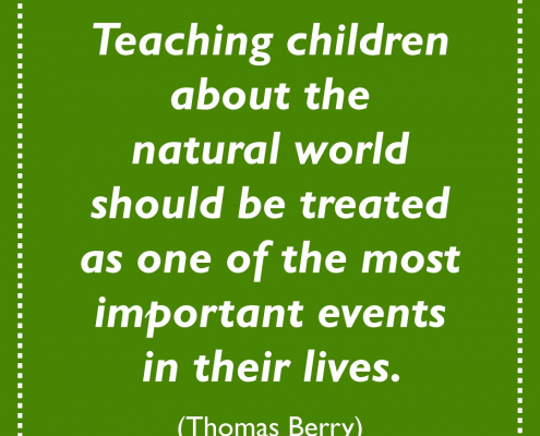 Quotation about the importance of nature to children's education.
