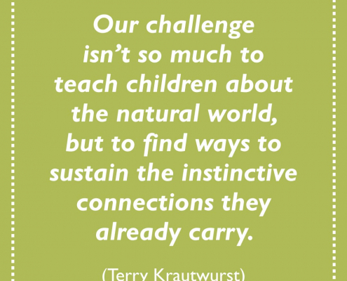A quote exploring children's inherent affinity with nature.