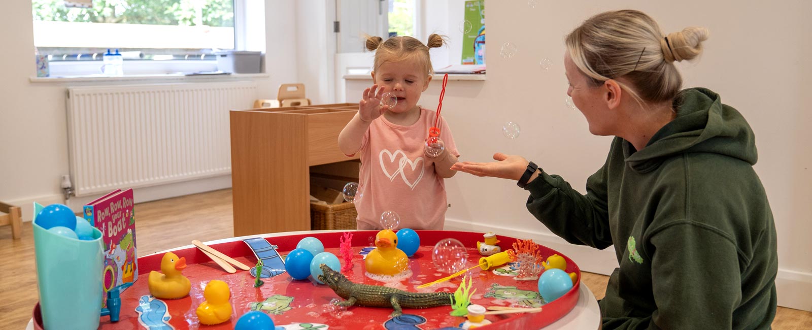Bring your baby, toddler or under-five child along to our Hindley Green nursery.