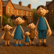 Microsoft's CoPilot AI tool, bundled free with Windows 11, was used to transform a child's simple pencil drawing into 'claymation' characters, just like you'd see in a Wallace & Gromit movie! (Click for larger view).